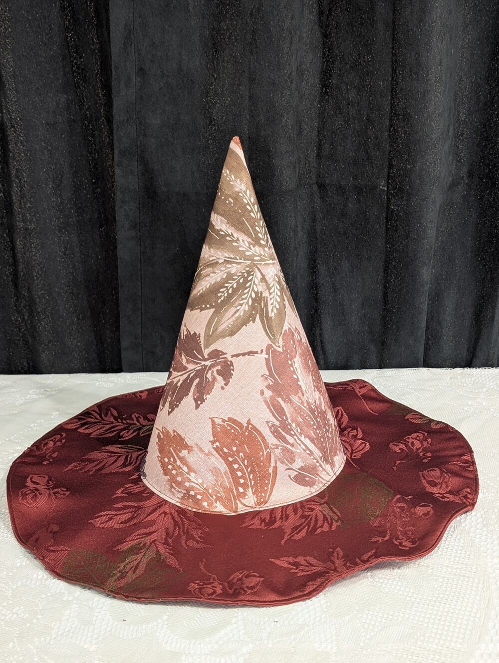 Handmade Upcycled Fall Floral Whimsy Floppy Witch Hat - 5